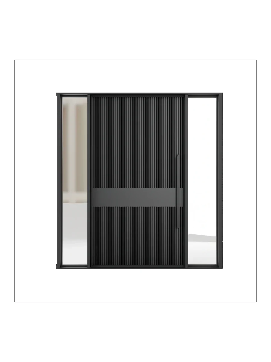 Fluted Pivot Entrance with Twin Sidelights