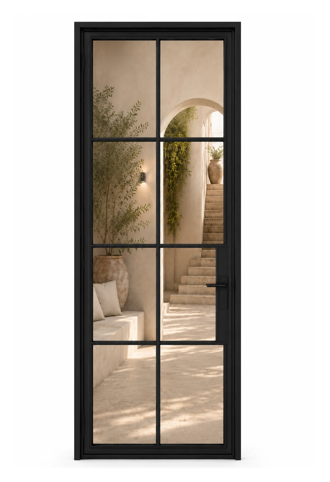 8-Lite Single Steel Door — closed