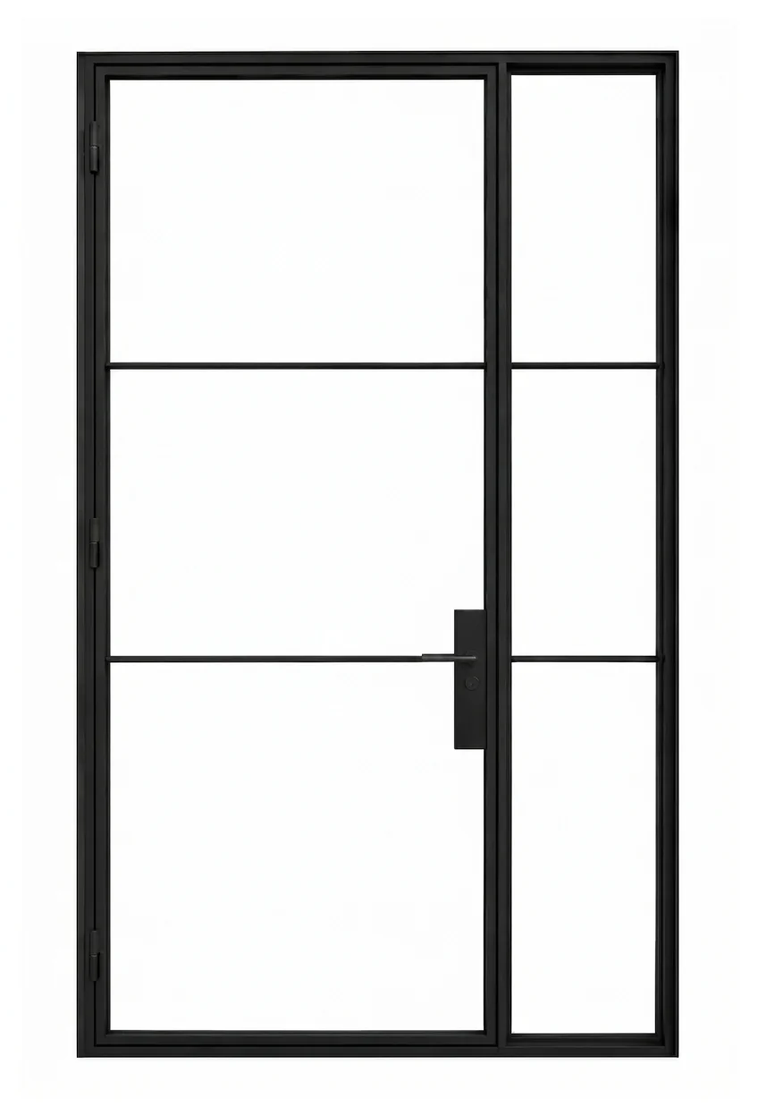 Single Steel Door with Fixed Sidelight