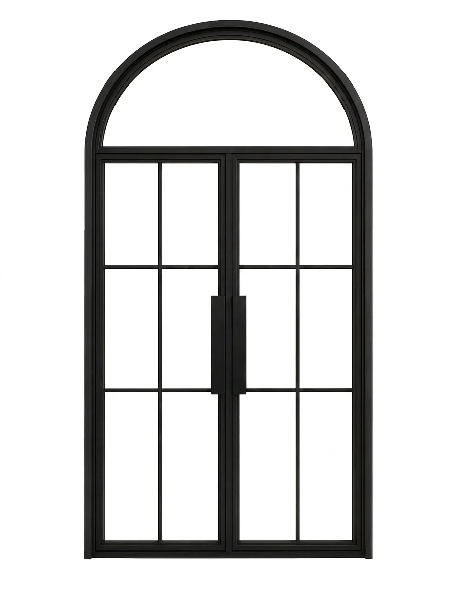 Full-Arch Double Steel Door — French
