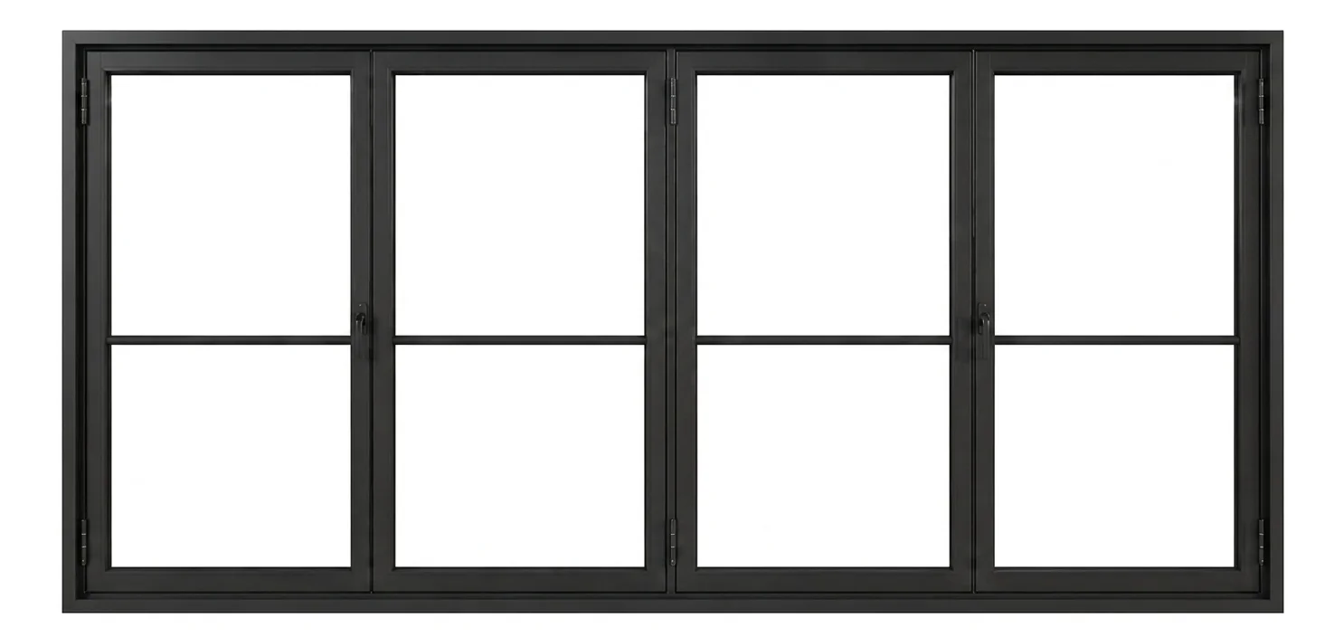 4-Panel Bi-Fold Steel Window
