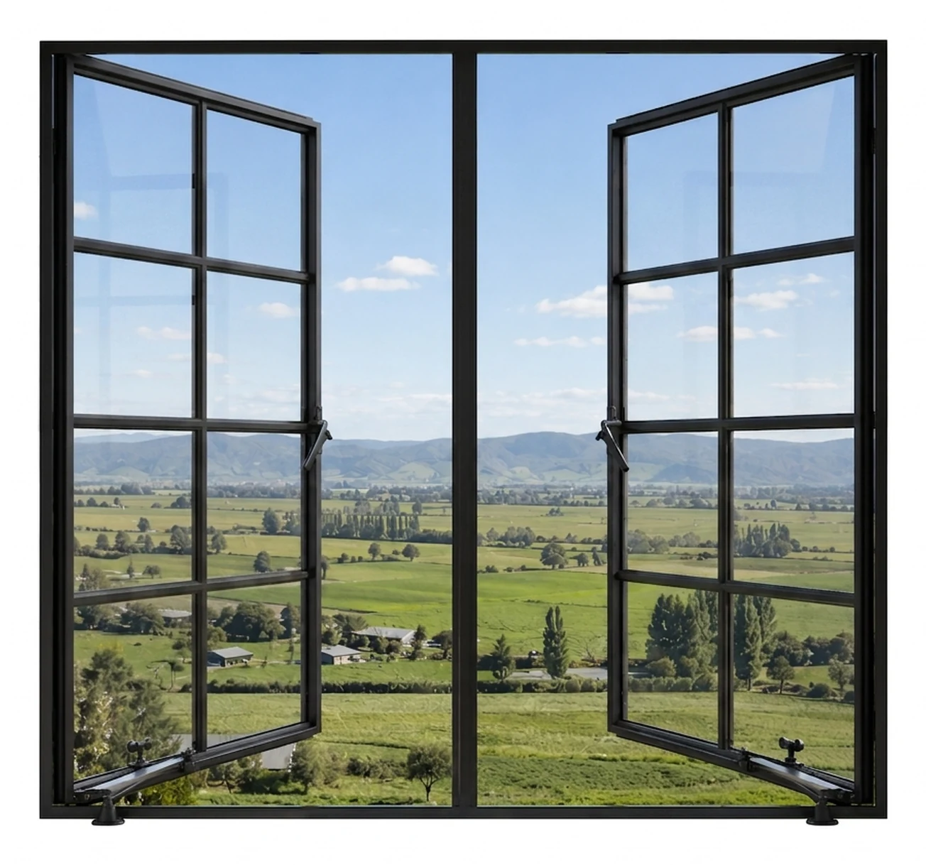 16-Lite Casement Window — open